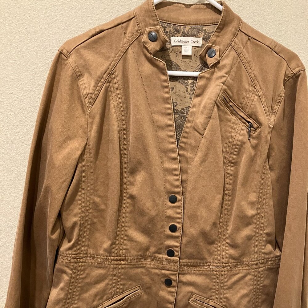 Coldwater Creek Cotton Camel /Tan / Khaki Jacket - Size 14P